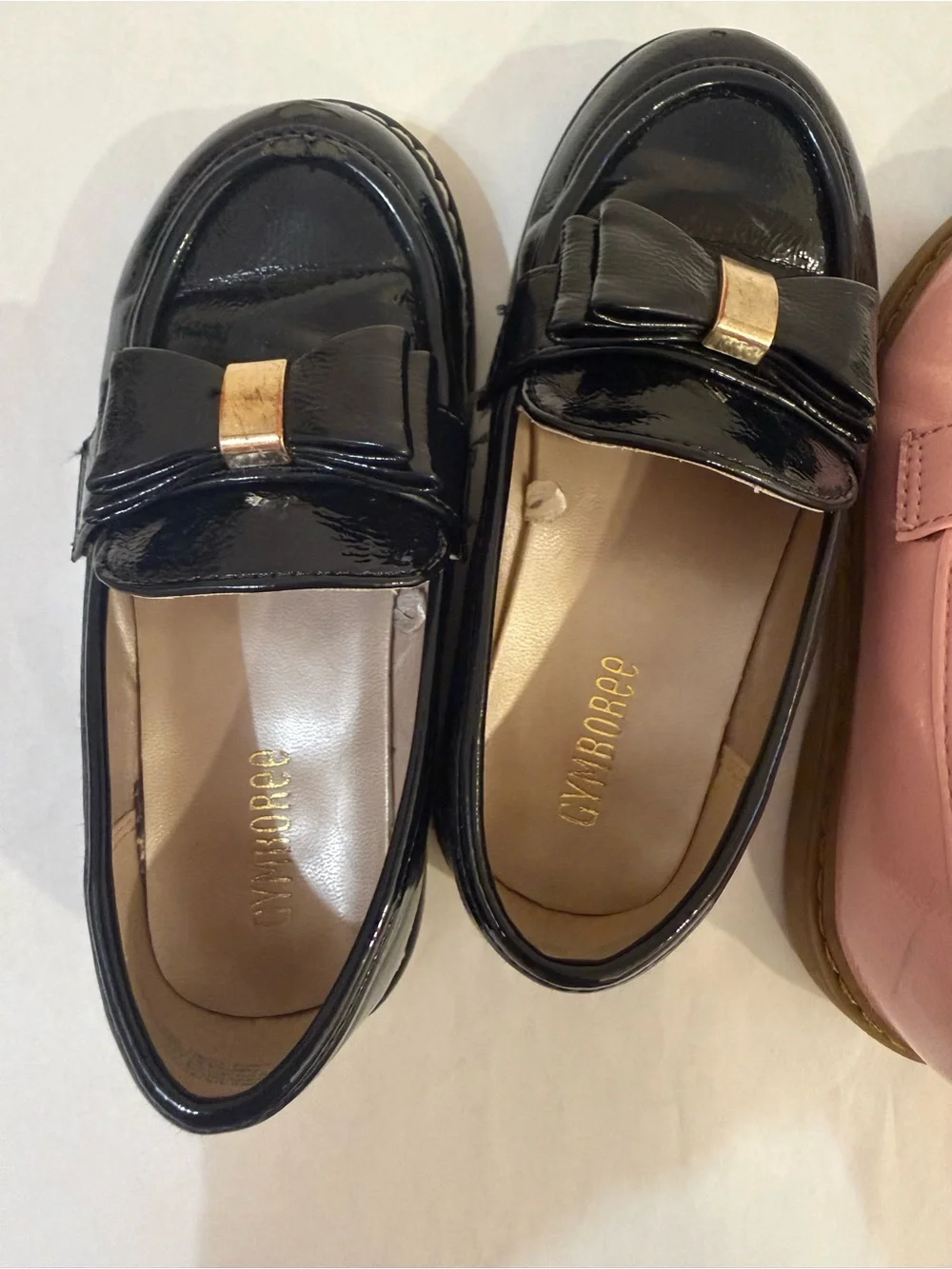 Gymboree Pink & Navy Bow Loafers